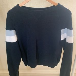 Tri-toned blue Brandy Melville cropped crewneck